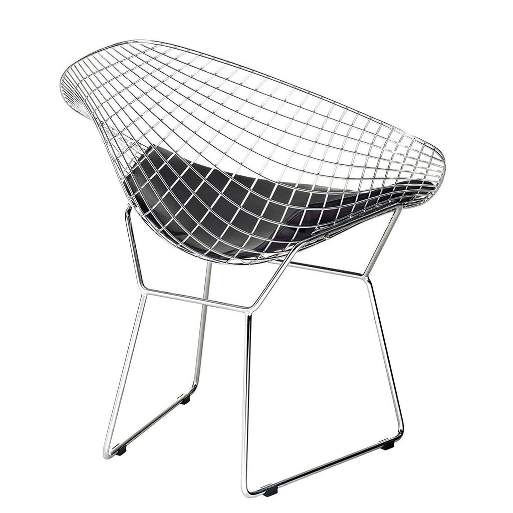 Black Faux Leather Papasan Chair Y991