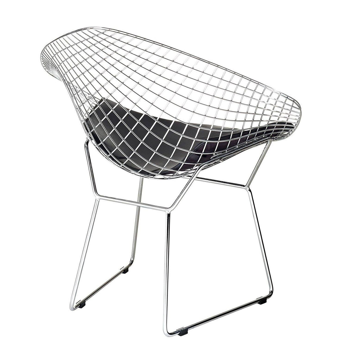 Black Faux Leather Papasan Chair Y991
