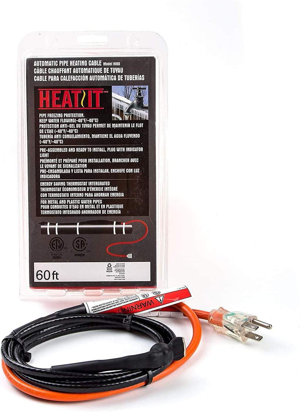 Pipe Heating Cable with Built-in Thermostat Pack of 2 P95140