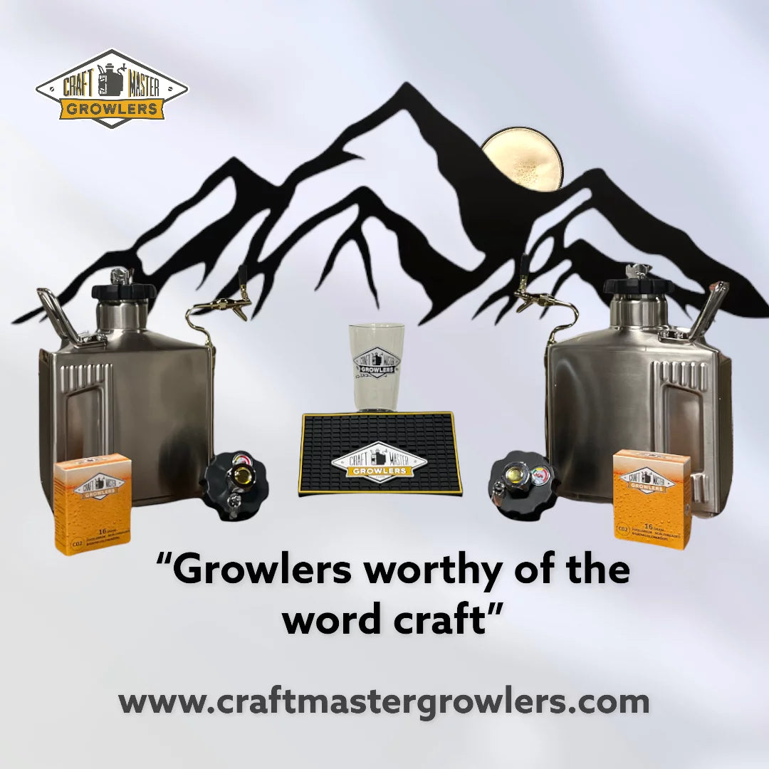 128 oz Brushed Polish Pressurized Growler with Cap and Tap T695