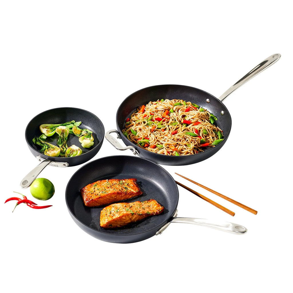 3 Piece Hard-Anodized Fry Pan Set C457241