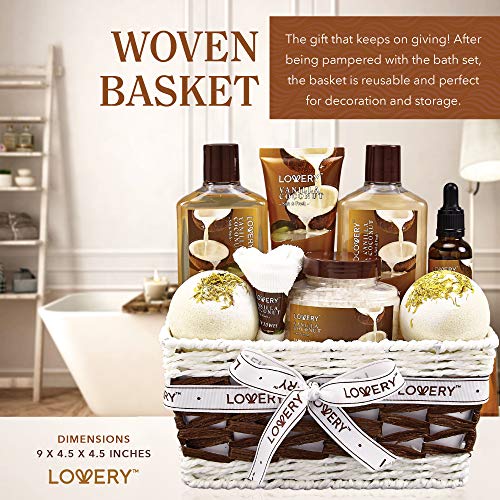 9 Piece Vanilla Coconut Home Spa Gift Basket S4649
