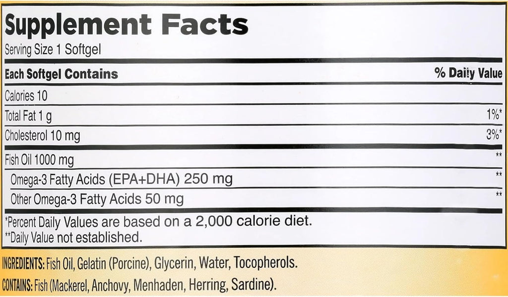 Fish Oil 1000mg 400 Softgels Omega 3 Fatty Acids H6923