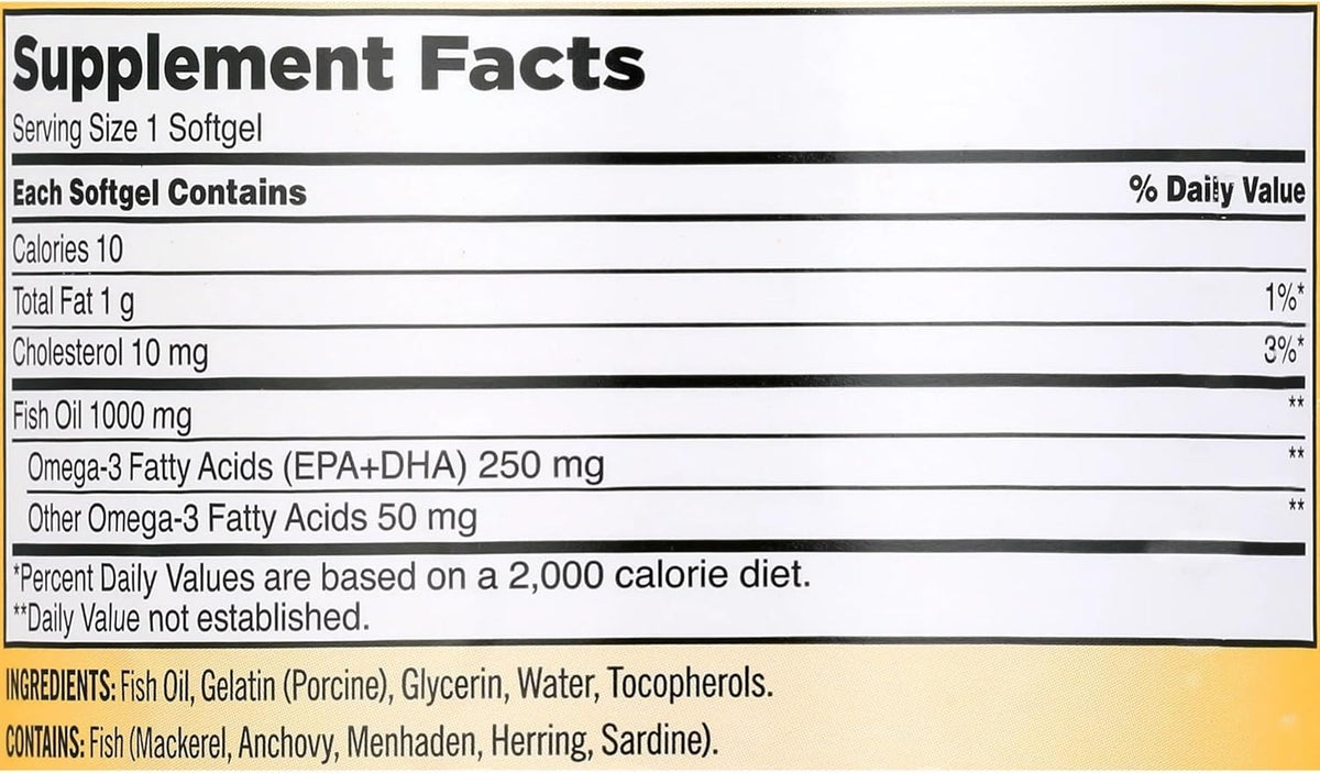 Fish Oil 1000mg 400 Softgels Omega 3 Fatty Acids H6923