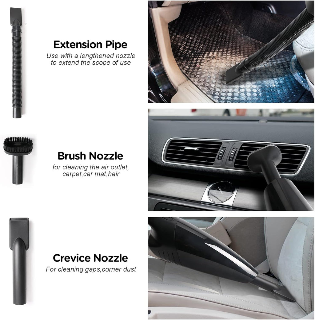 Black 7500Pa Portable Handheld Car Vacuum Pack of 2 A513857
