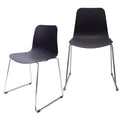 Black Molded Plastic Side Chair with Steel Wire Metal Legs (Set of 2) F302