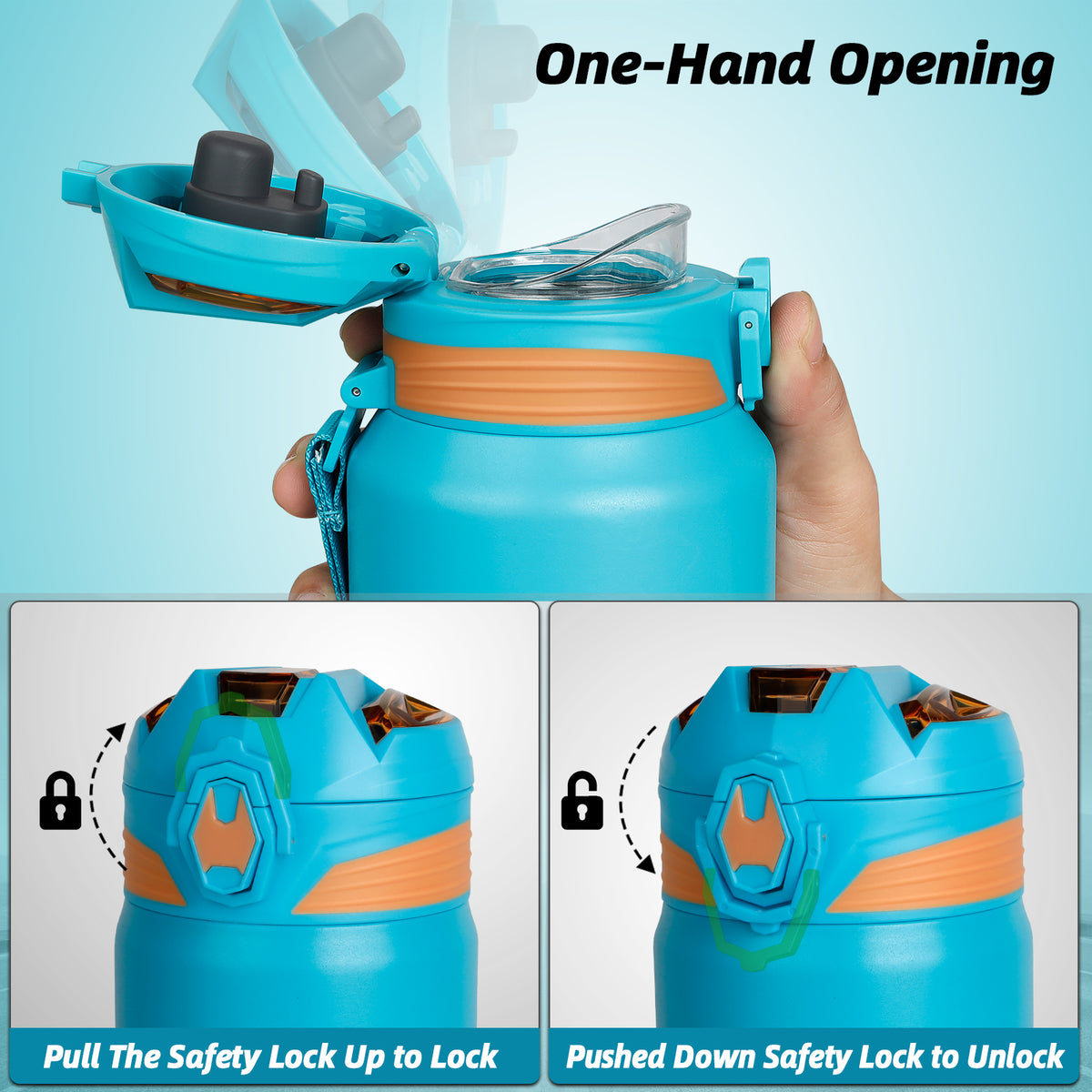 16 oz Insulated Stainless Steel Water Bottle with Filter S1099