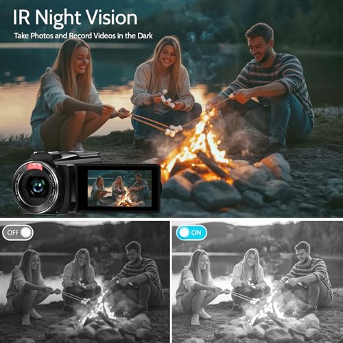 8K Video Camera Camcorder 64MP IR Night Vision 18X Zoom WiFi S994981