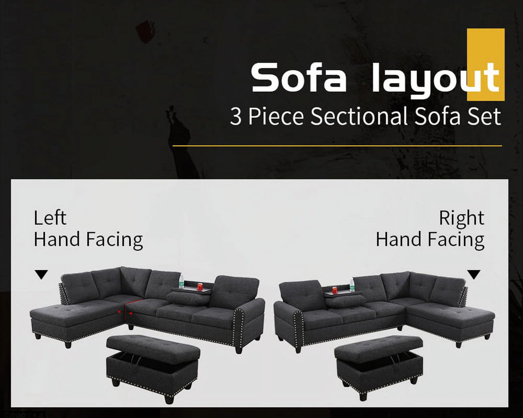 Sleeper Sectional with Storage Ottoman E237809