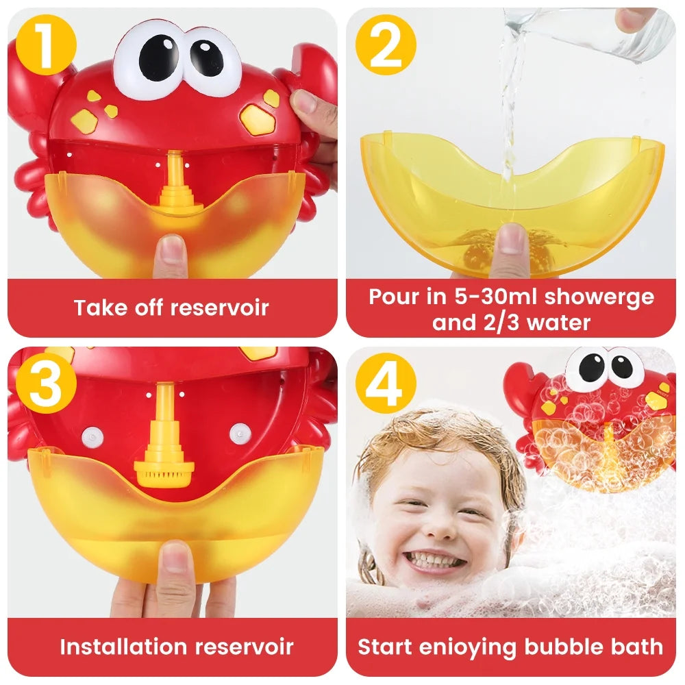 Musical Bubble Crab Bath Shower Toys H4227