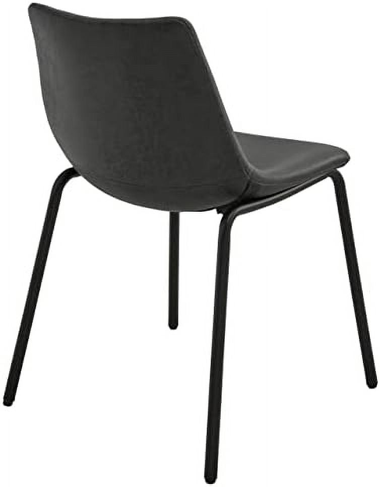 Faux Leather Dining Chairs Set of 2 with Backrest and Metal Legs G77944