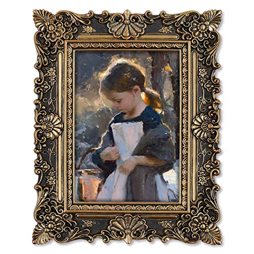 Black 8x10 Vintage Picture Frame with Glass Cover T180