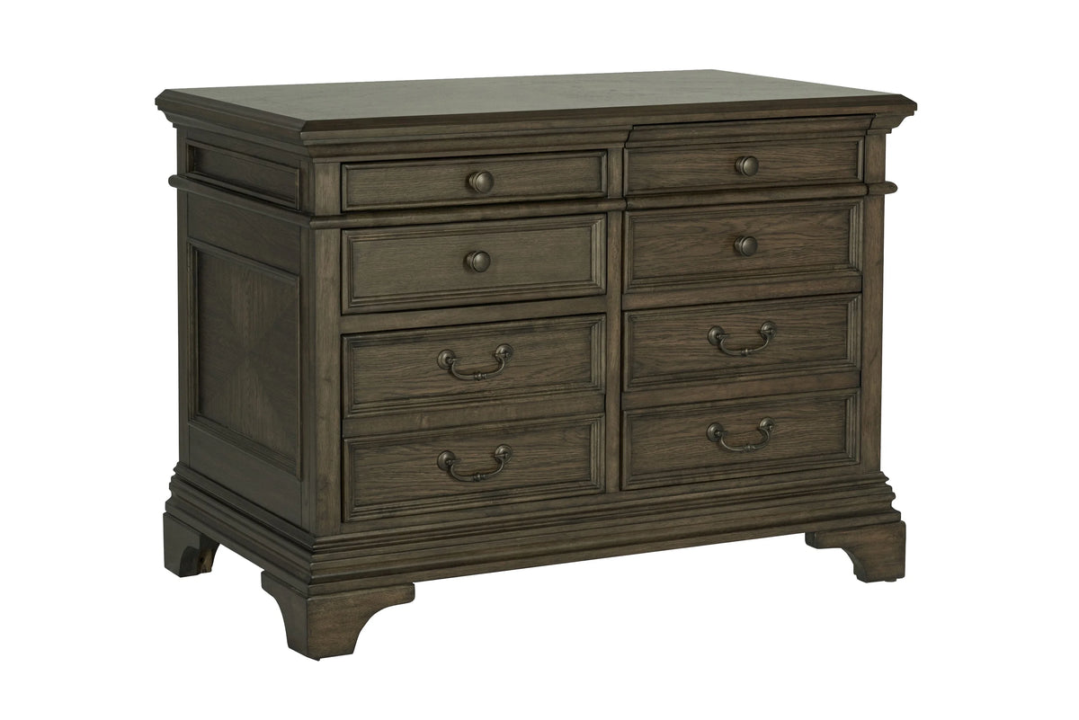 5 Drawer File Cabinet Burnished Oak L814651
