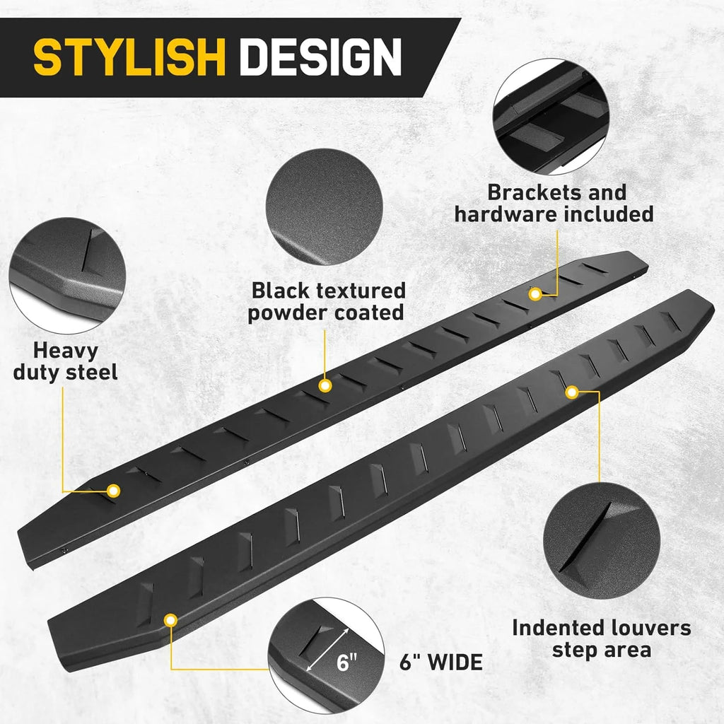 6 Inch Black Running Boards Side Step Nerf Bar L434