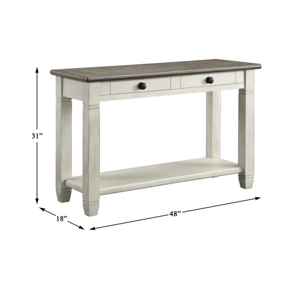 2-Tone Wood Console Table with 2 Drawers S85201