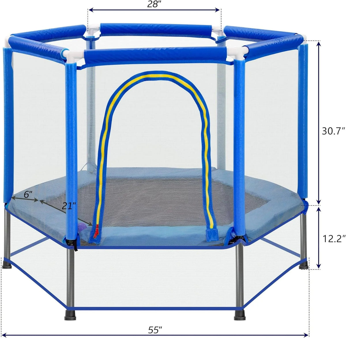 Green Mini Trampoline with Safety Enclosure Net and Pit Balls H728646