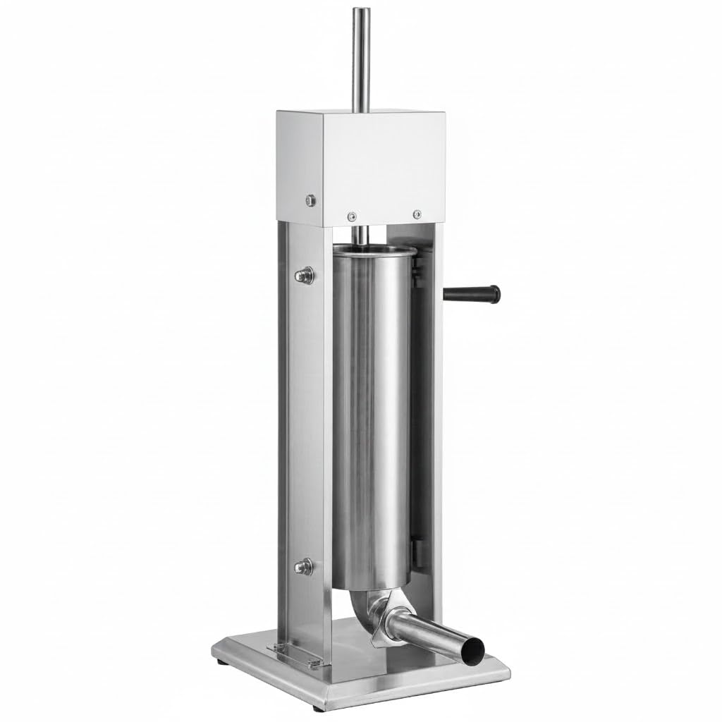 7 L Vertical Stainless Steel Sausage Stuffer with 4 Stuffing Tubes M362474