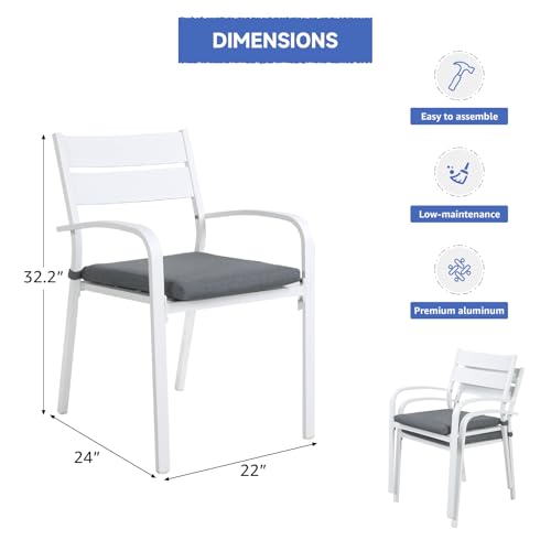 Aluminum 4-Piece Patio Dining Chairs with Cushions P6011