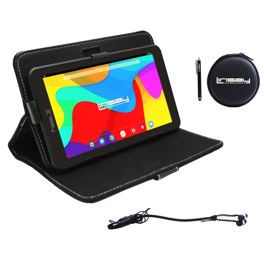 7" Quad Core 2GB RAM 32GB Android 12 Tablet with Black Case, Earphones and Pen Stylus X147