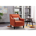 Orange Accent Armchair with Solid Wood Legs E517