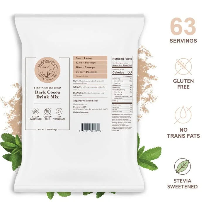 Sugar-Free Dark Chocolate Drink Mix 40 oz A348729