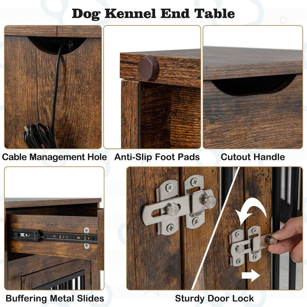 2-In-1 Dog Crate Side End Table with Drawer W587