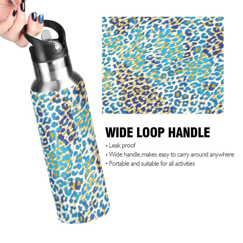Green Brown Leopard Stainless Steel Vacuum Insulated Water Bottle 20 OZ C37007