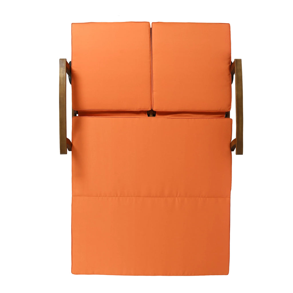 Double Chaise Lounge with Orange Cushions S320