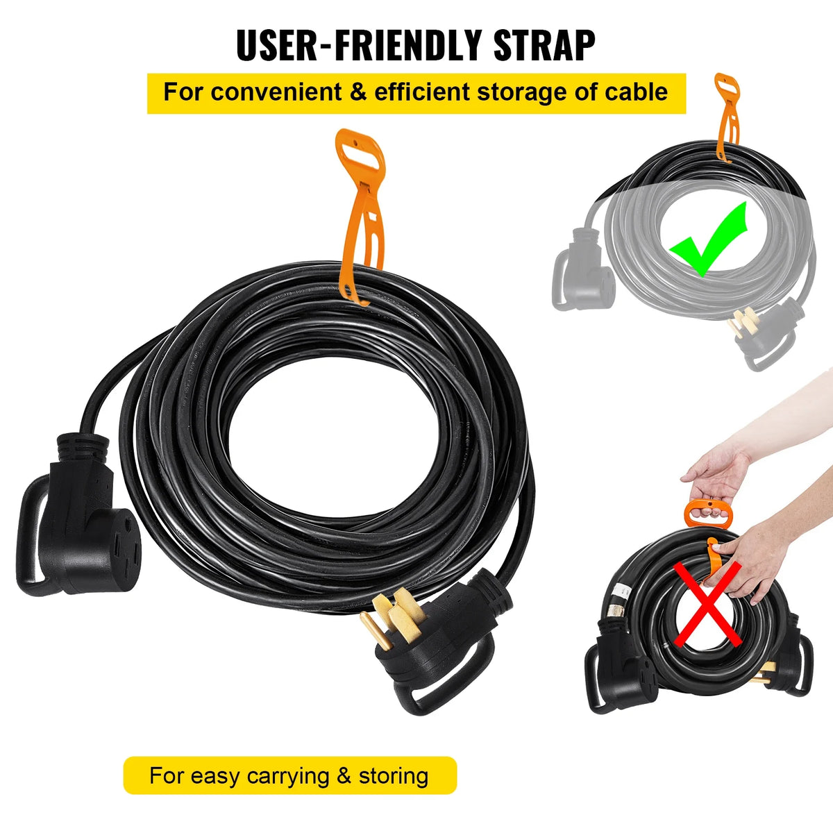 50 ft 50 Amp RV Extension Cord with Molded Connector B32660