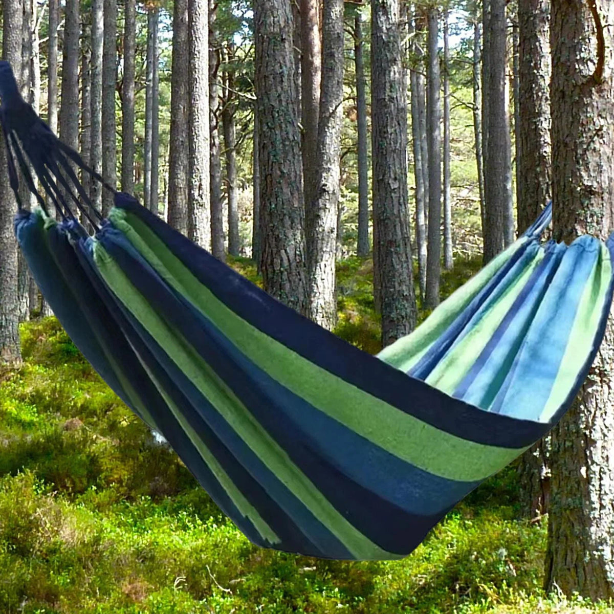 Blue Canvas Camping Hammock 190x80cm E777