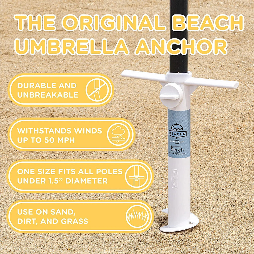 White Screw 15 in Beach Umbrella Sand Anchor H519