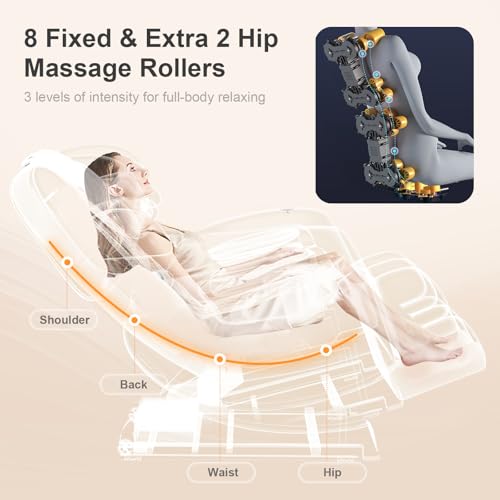 Zero Gravity Massage Chair with 10 Fix Rollers, Heating, Foot Massage, Bluetooth Speaker X111400