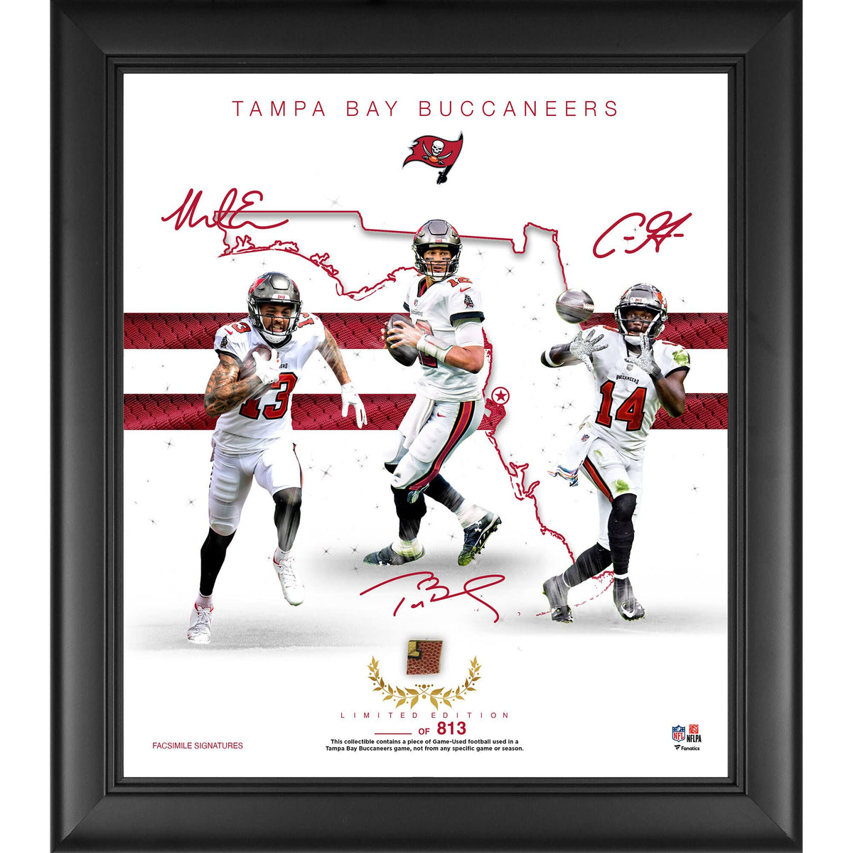 Framed 15 x 17 Collage with Game Used Football M35834