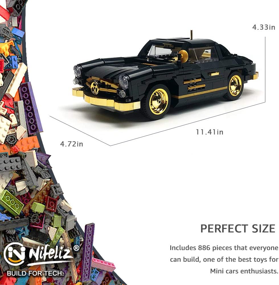 1:14 Scale Sports Car Building Blocks Set 886 Pcs Pack of 2 J60365