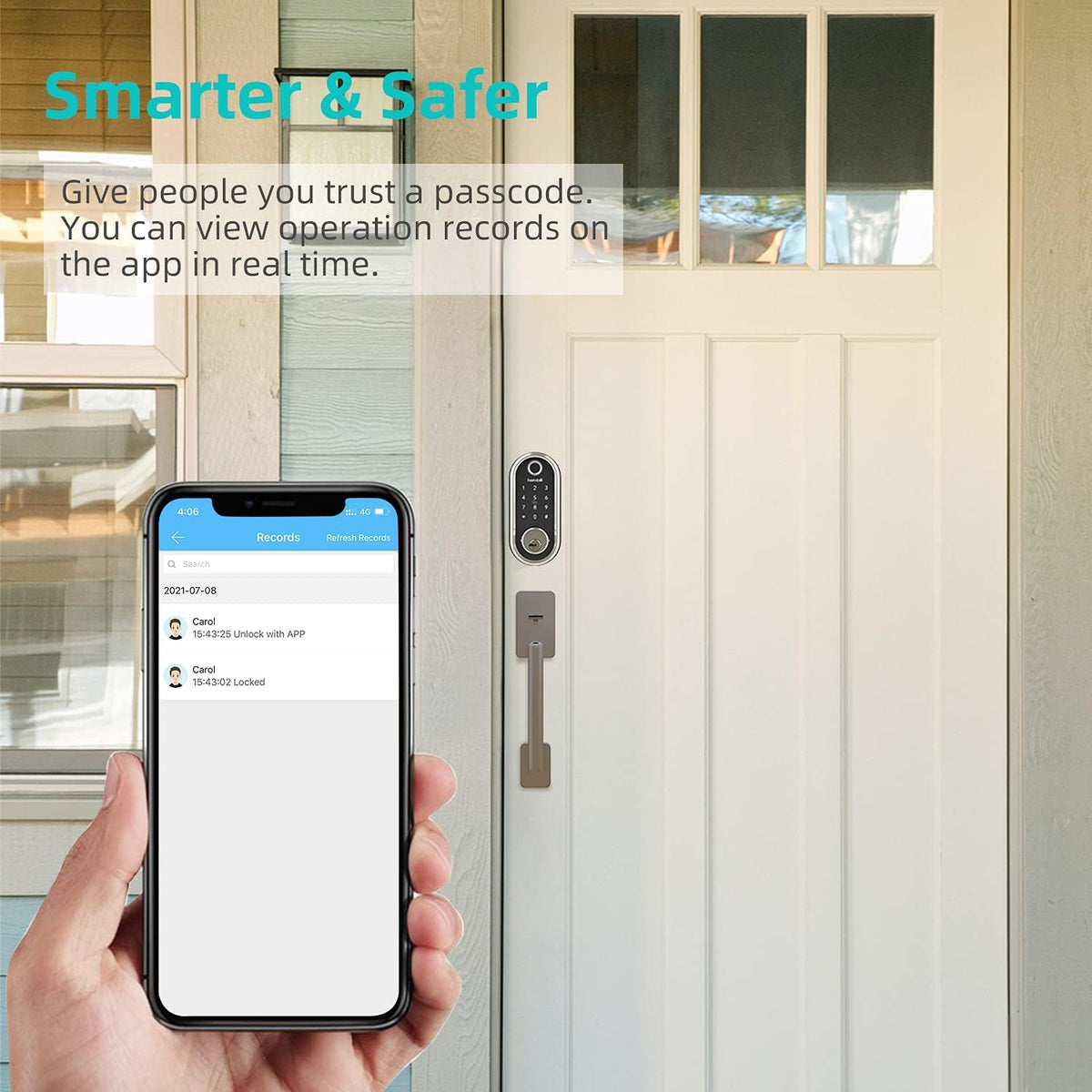 Fingerprint Deadbolt Smart Lock with Touchscreen Keypad N502