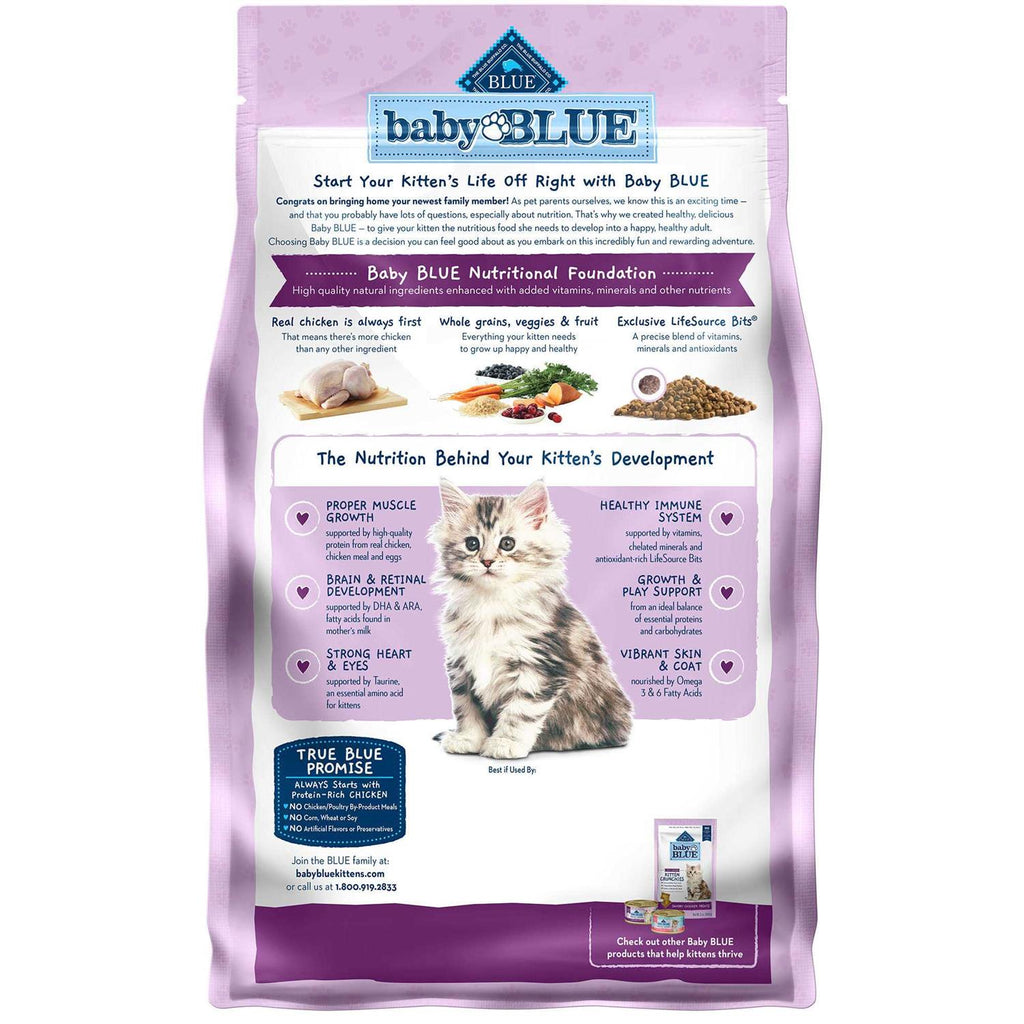 Blue Buffalo Baby Blue Healthy Growth Formula Natural Kitten Dry Cat Food, Chicken and Brown Rice Recipe B515
