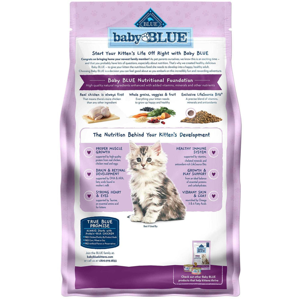 Blue Buffalo Baby Blue Healthy Growth Formula Natural Kitten Dry Cat Food, Chicken and Brown Rice Recipe B515