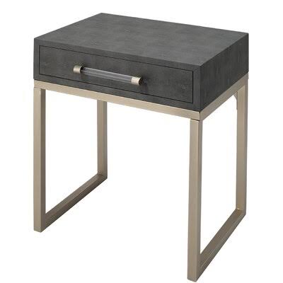 Gold Flamingo Sled End Table with Storage E581