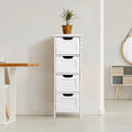 Narrow Bathroom Floor Cabinet with 4 Drawers White Q403815