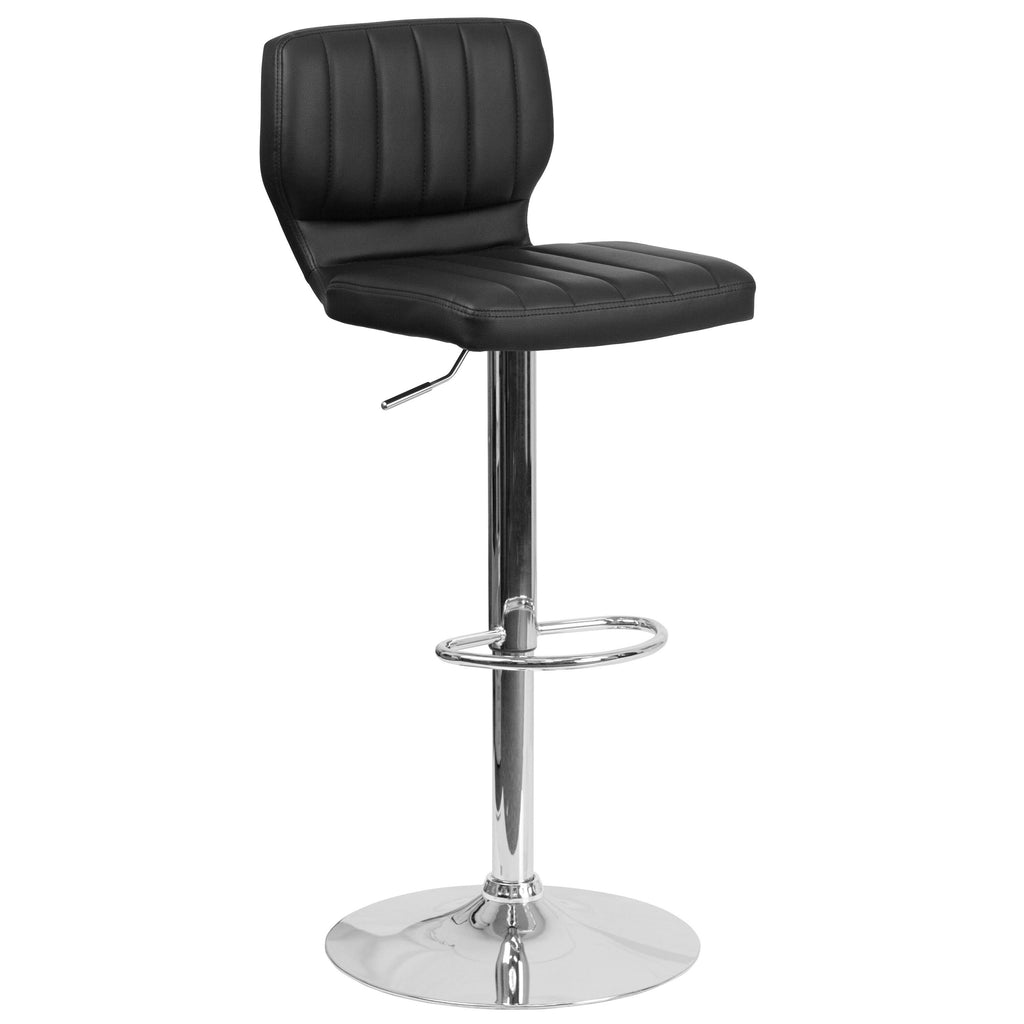 Contemporary Vinyl Adjustable Height Barstool S208