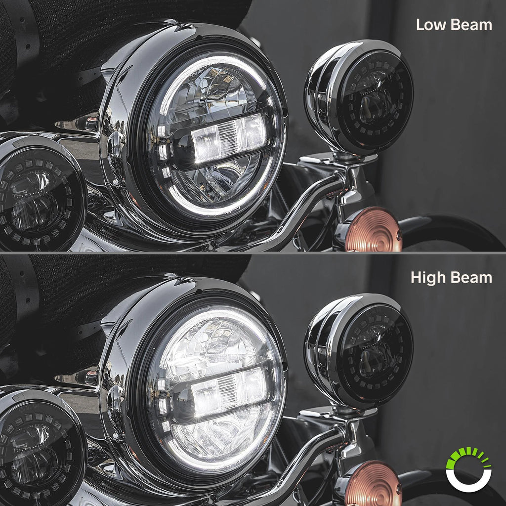 Black 7" HALO DRL LED Headlight J525468