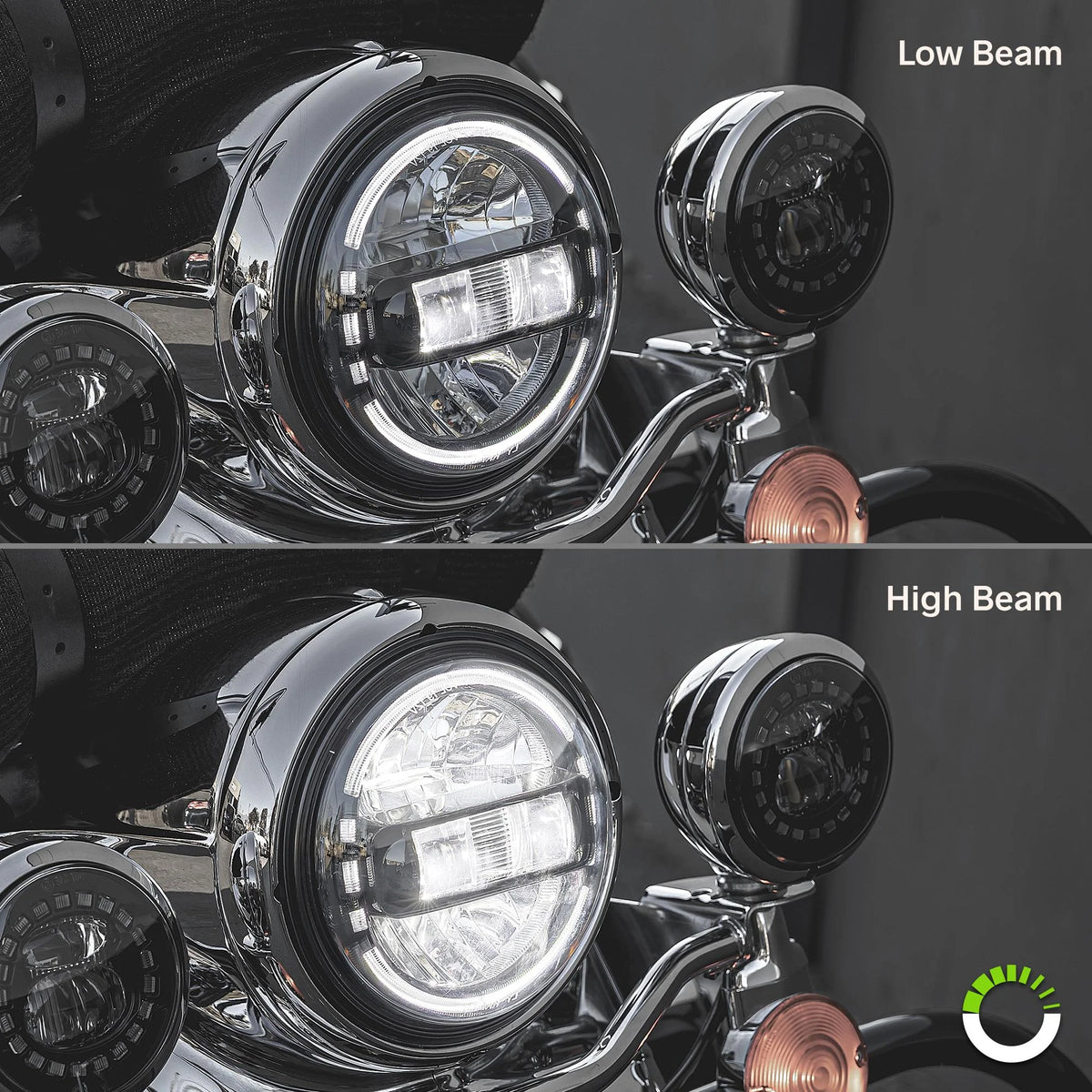 Black 7" HALO DRL LED Headlight J525468