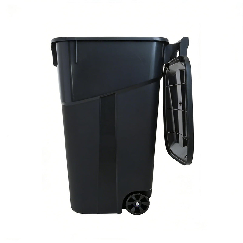 32 Gallon Plastic Outdoor Trash Can with Lid & Wheels E268