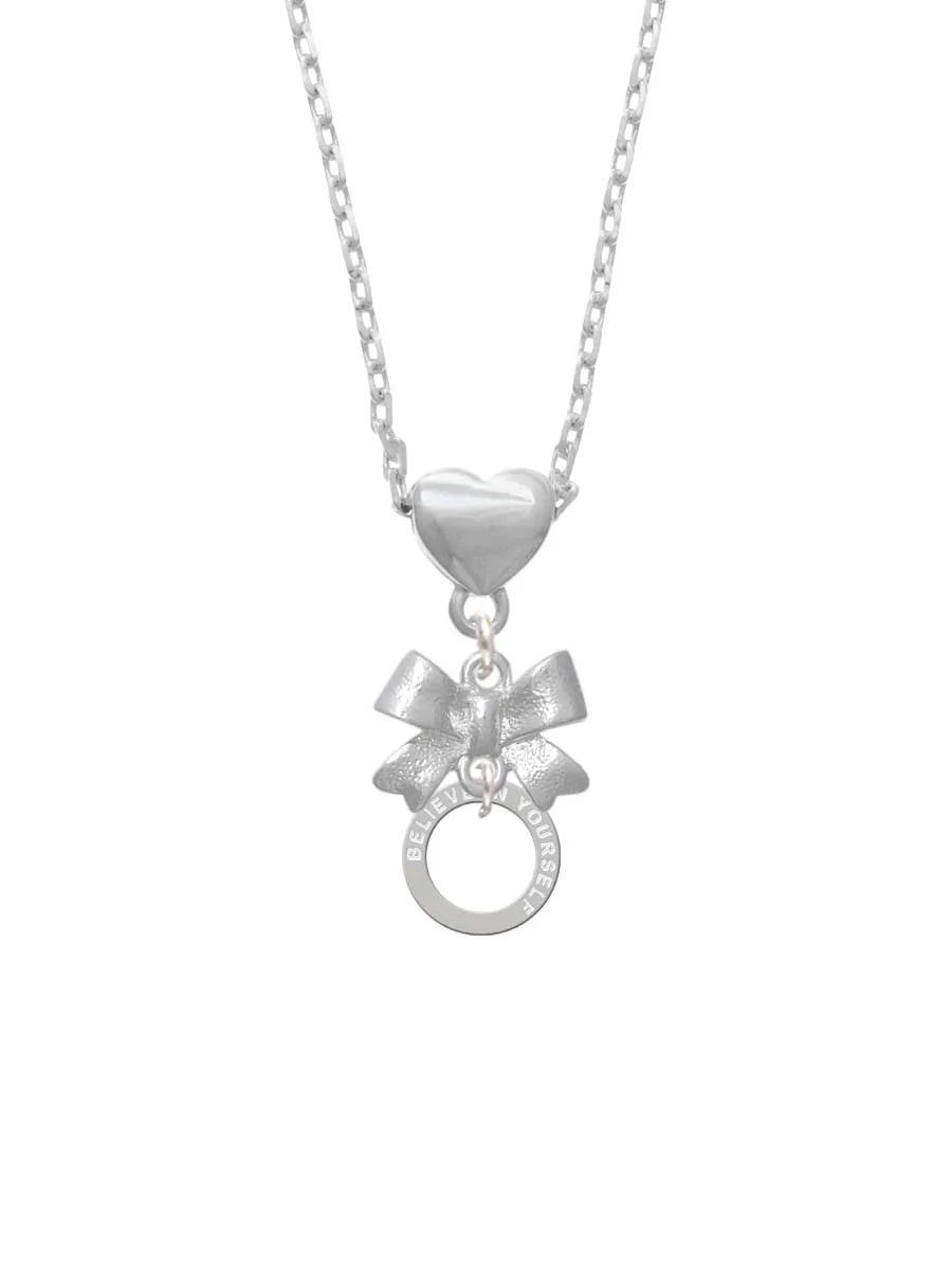 Silvertone Infinity Ring Necklace R448