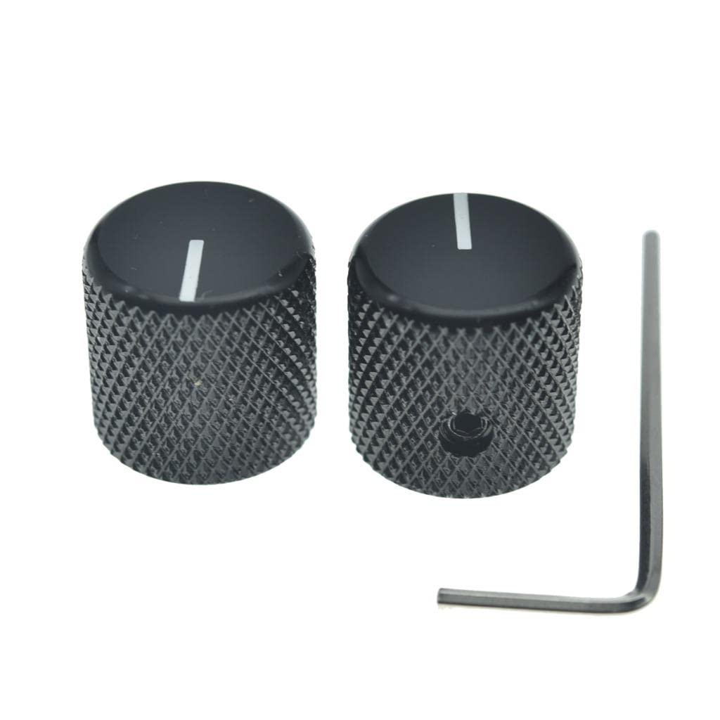 Aluminium Guitar Bass Knobs, Set of 2, Black F9230