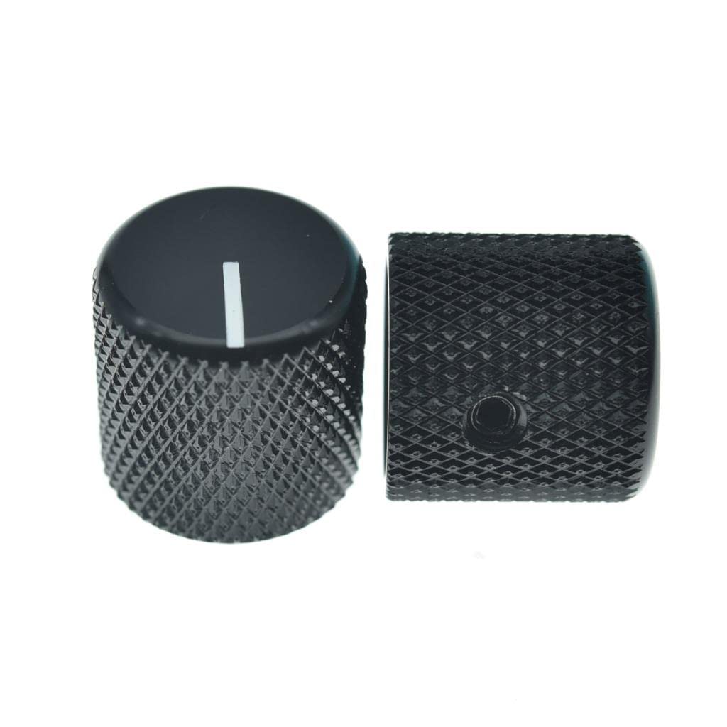 Aluminium Guitar Bass Knobs, Set of 2, Black F9230