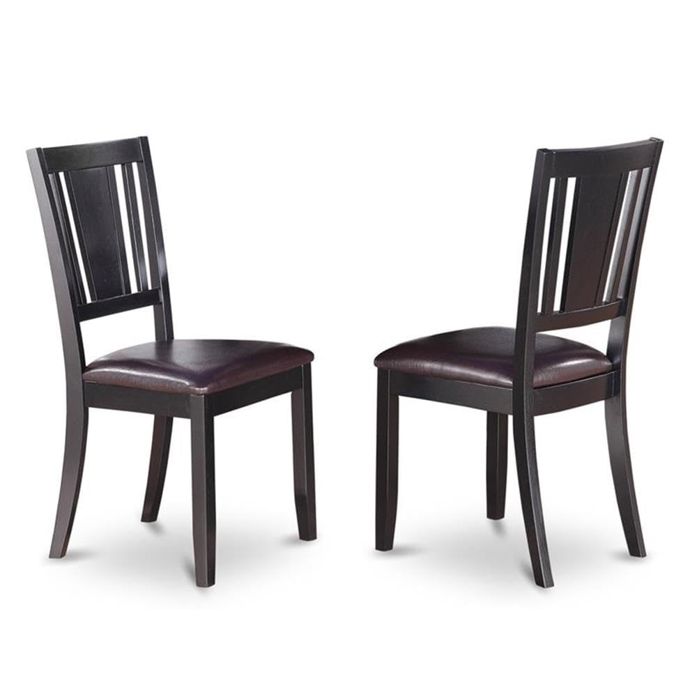 3 Piece Dining Room Furniture Set with Wooden Table and 2 Faux Leather Chairs H5413