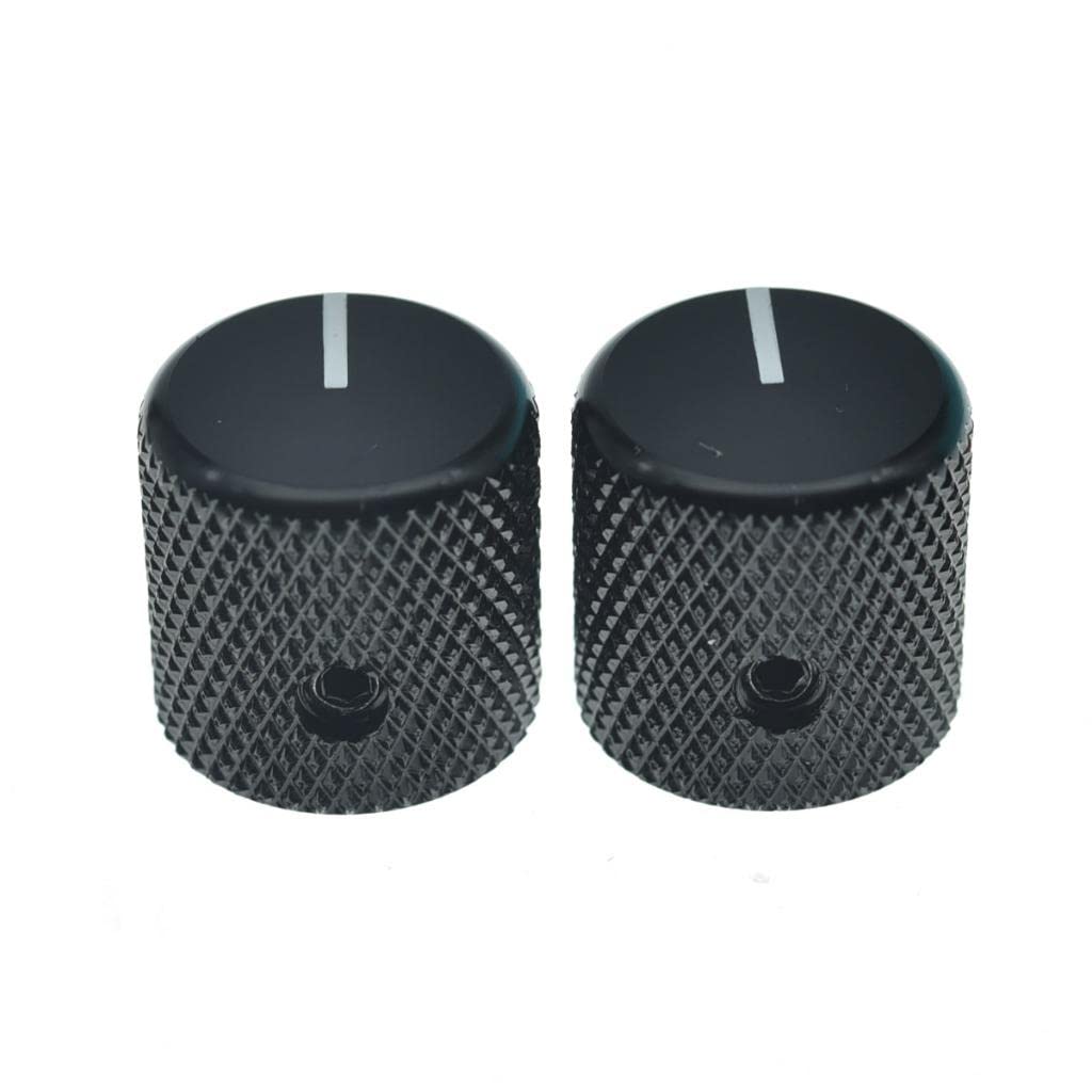 Aluminium Guitar Bass Knobs, Set of 2, Black F9230