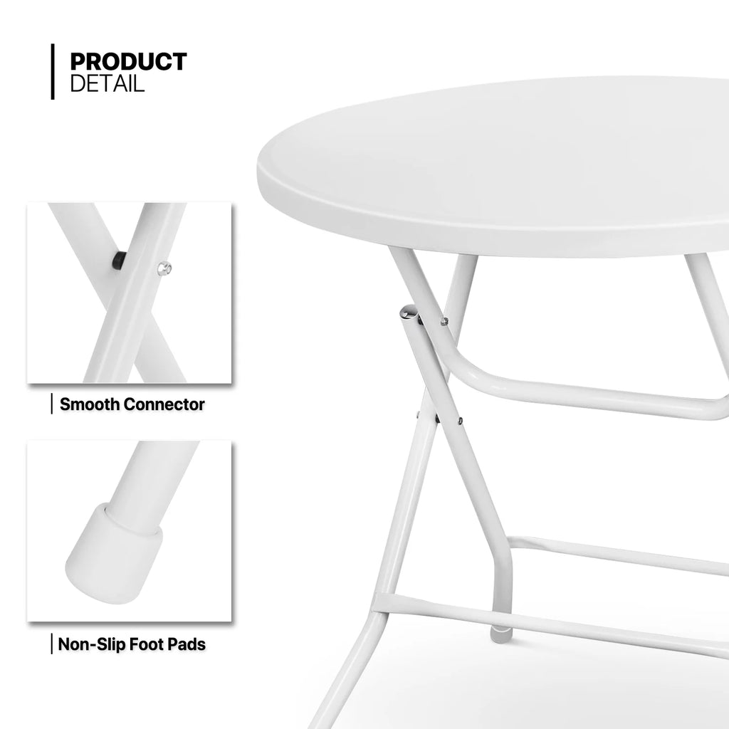 10 Pack 2.6Ft White Round Folding Table U958924