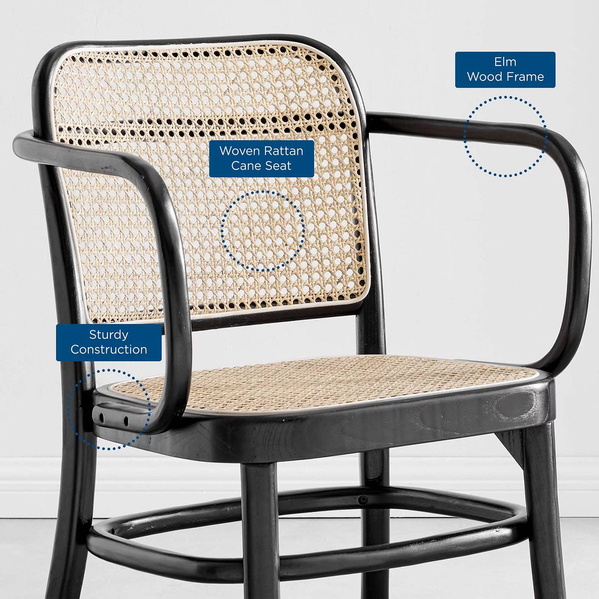Black Wood Side Dining Chair O457216
